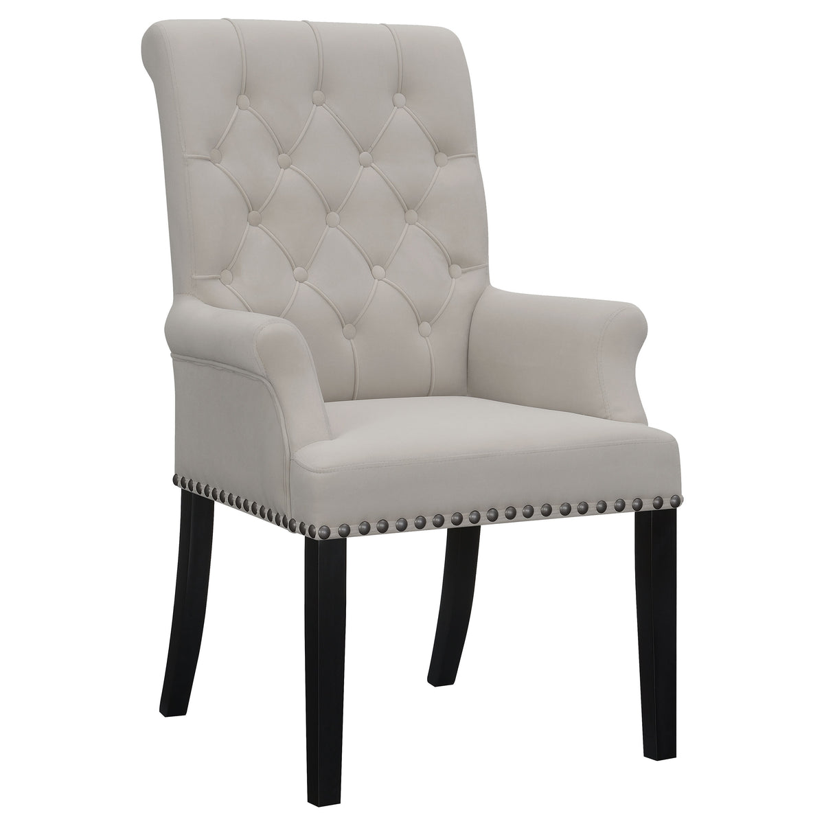 Coaster Alana Upholstered Tufted Arm Chair with Nailhead Trim Default Title