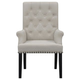 Coaster Alana Upholstered Tufted Arm Chair with Nailhead Trim Default Title