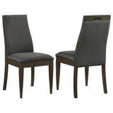 Coaster Wes Upholstered Side Chair (Set of 2) Grey and Dark Walnut Default Title