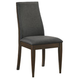 Coaster Wes Upholstered Side Chair (Set of 2) Grey and Dark Walnut Default Title