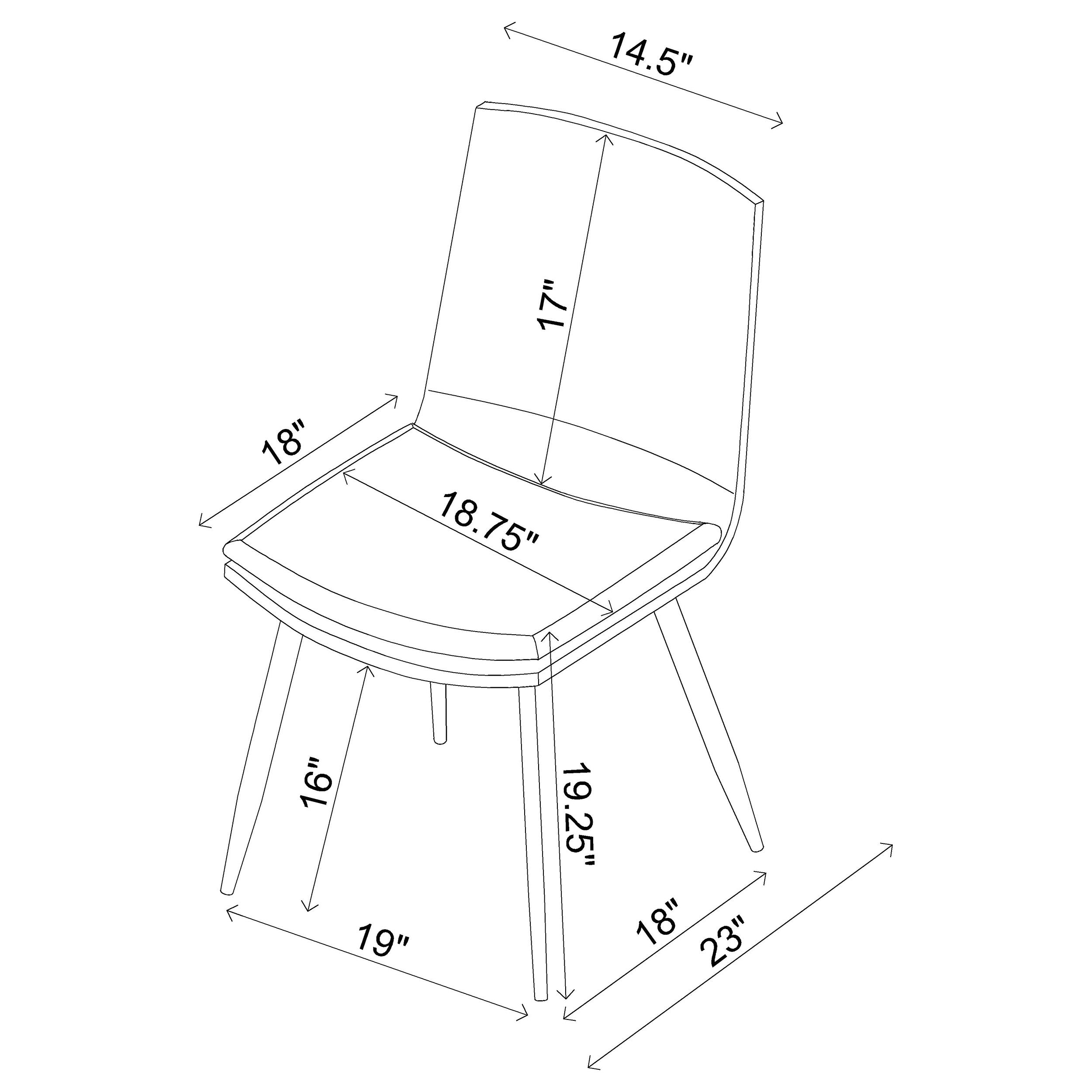 Coaster Ortega Padded Seat Solid Back Dining Side Chair Coffee and Black (Set of 2) Default Title