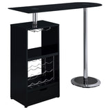 Coaster Ferguson 3-tier Bar Unit Black Nickel and Black Oak Glossy Black