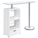 Coaster Ferguson 3-tier Bar Unit Black Nickel and Black Oak White