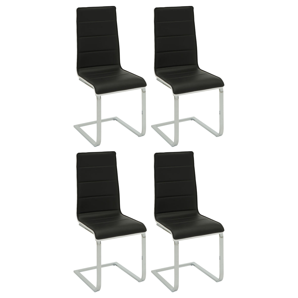 Coaster Broderick Upholstered Side Chairs Black and White (Set of 4) Default Title