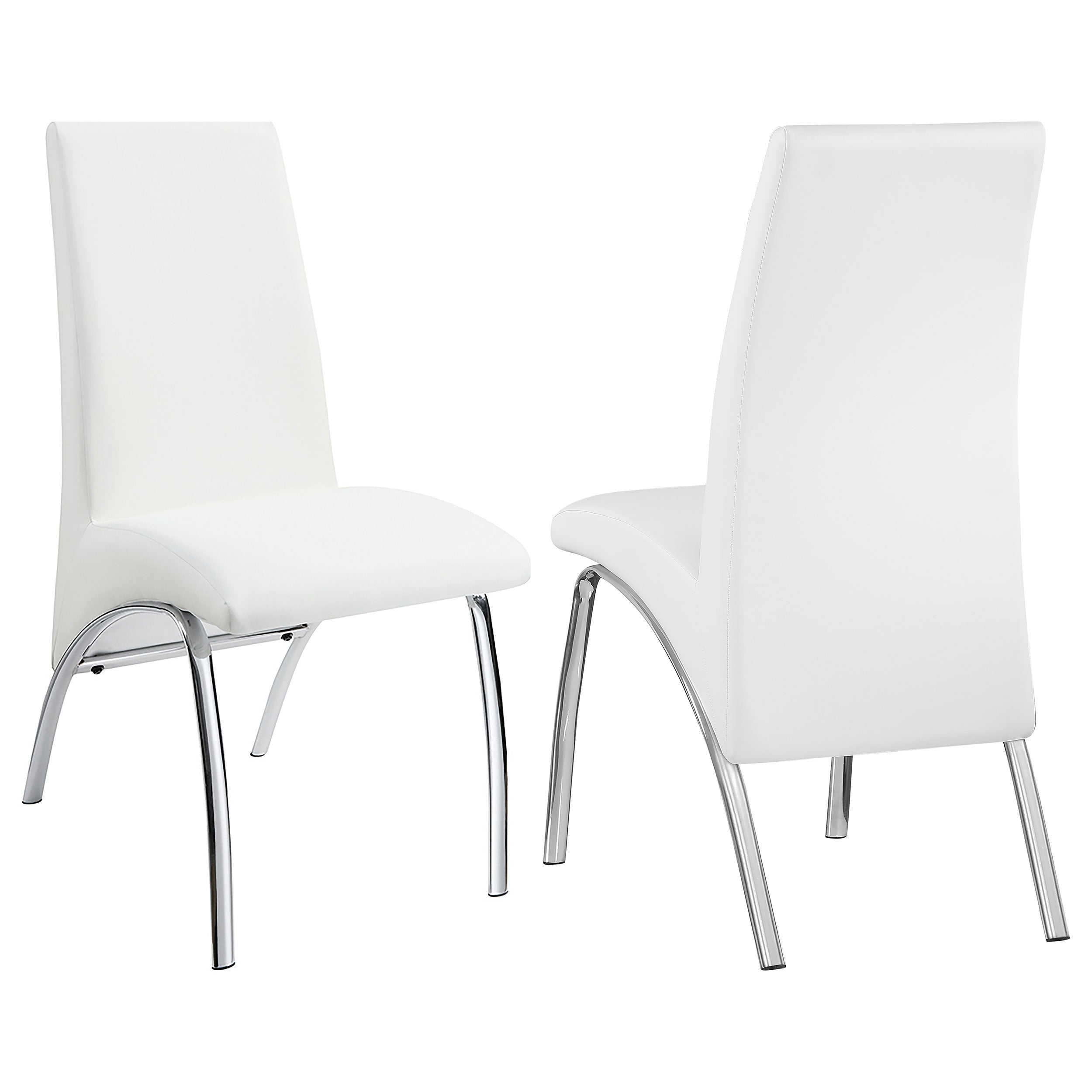 Coaster Bishop Upholstered Side Chairs White and Chrome (Set of 2) Default Title