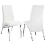 Coaster Bishop Upholstered Side Chairs White and Chrome (Set of 2) Default Title