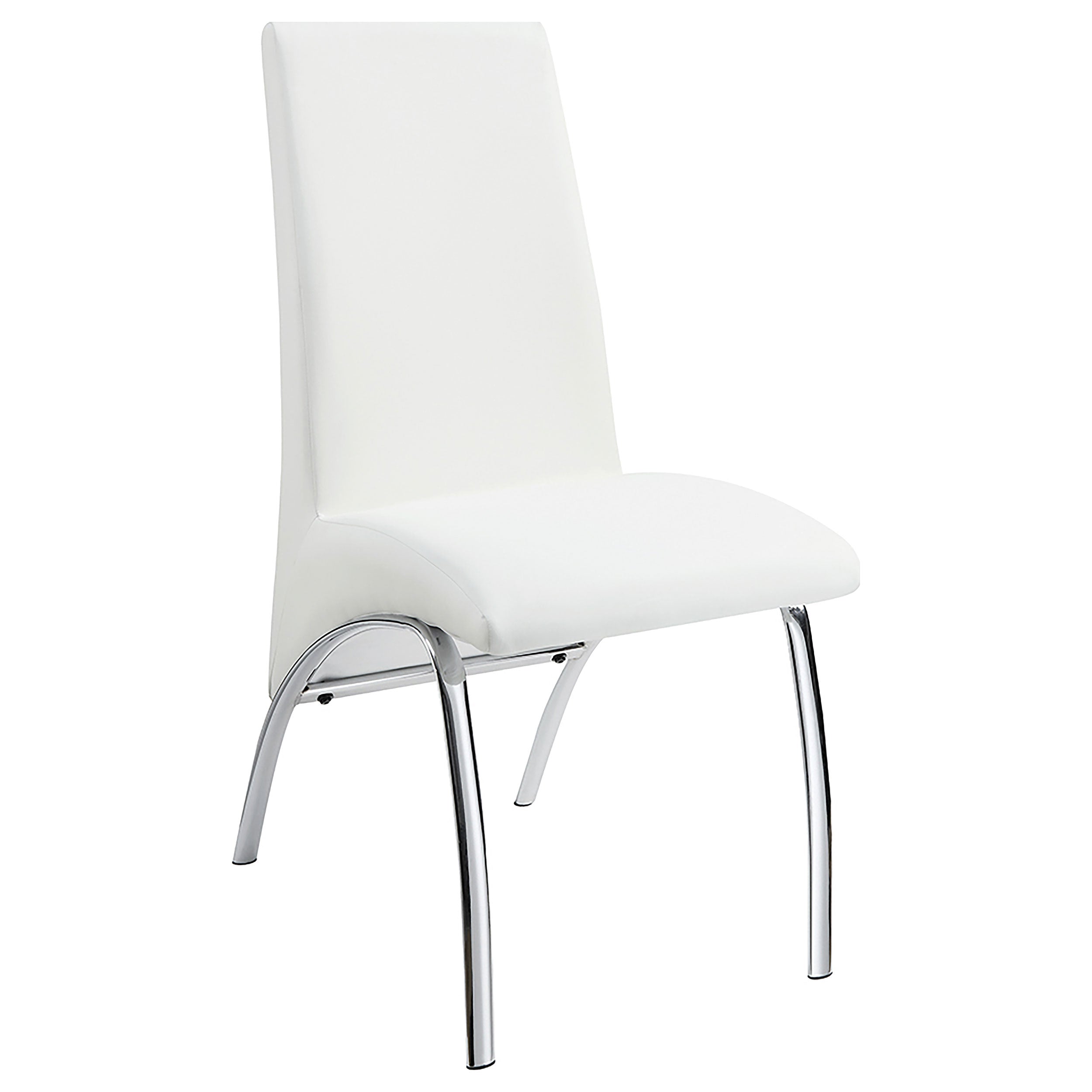 Coaster Bishop Upholstered Side Chairs White and Chrome (Set of 2) Default Title