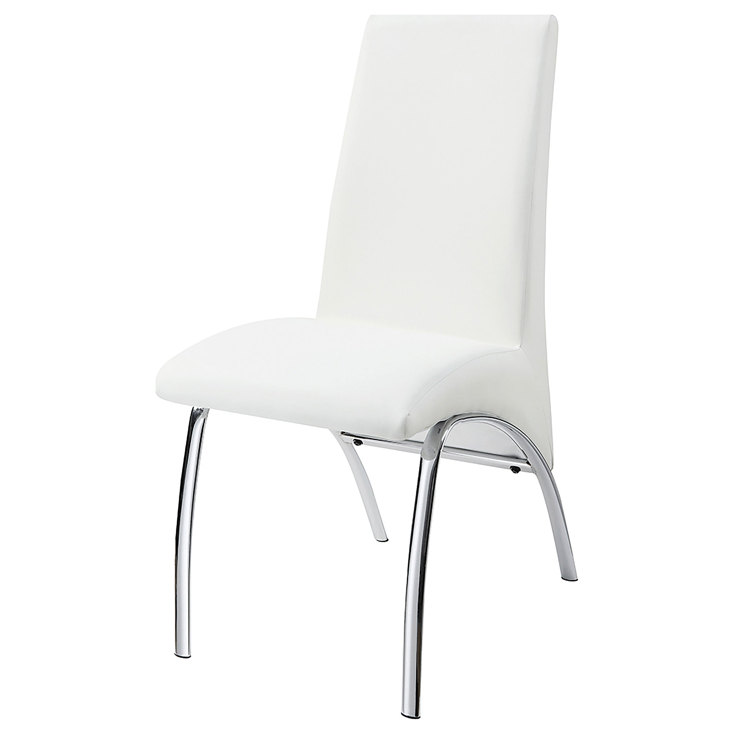 Coaster Bishop Upholstered Side Chairs White and Chrome (Set of 2) Default Title