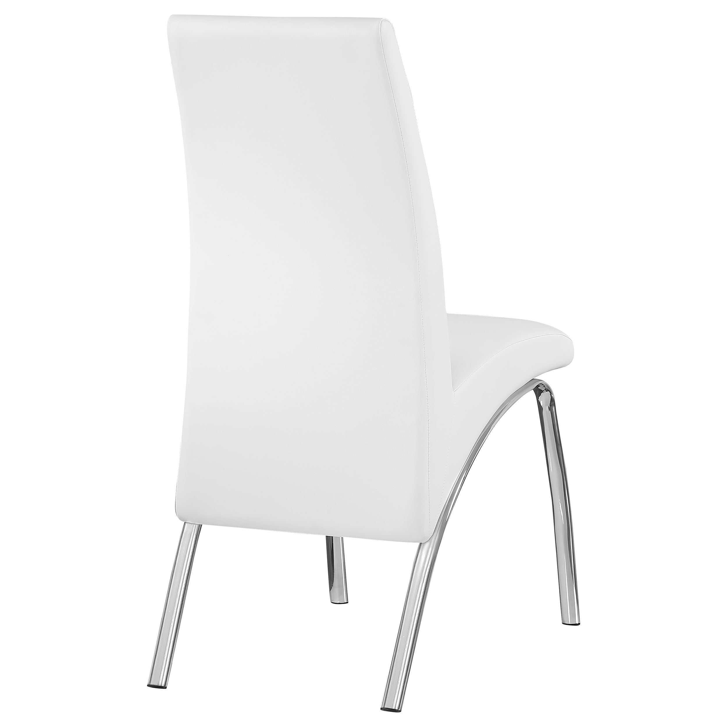 Coaster Bishop Upholstered Side Chairs White and Chrome (Set of 2) Default Title