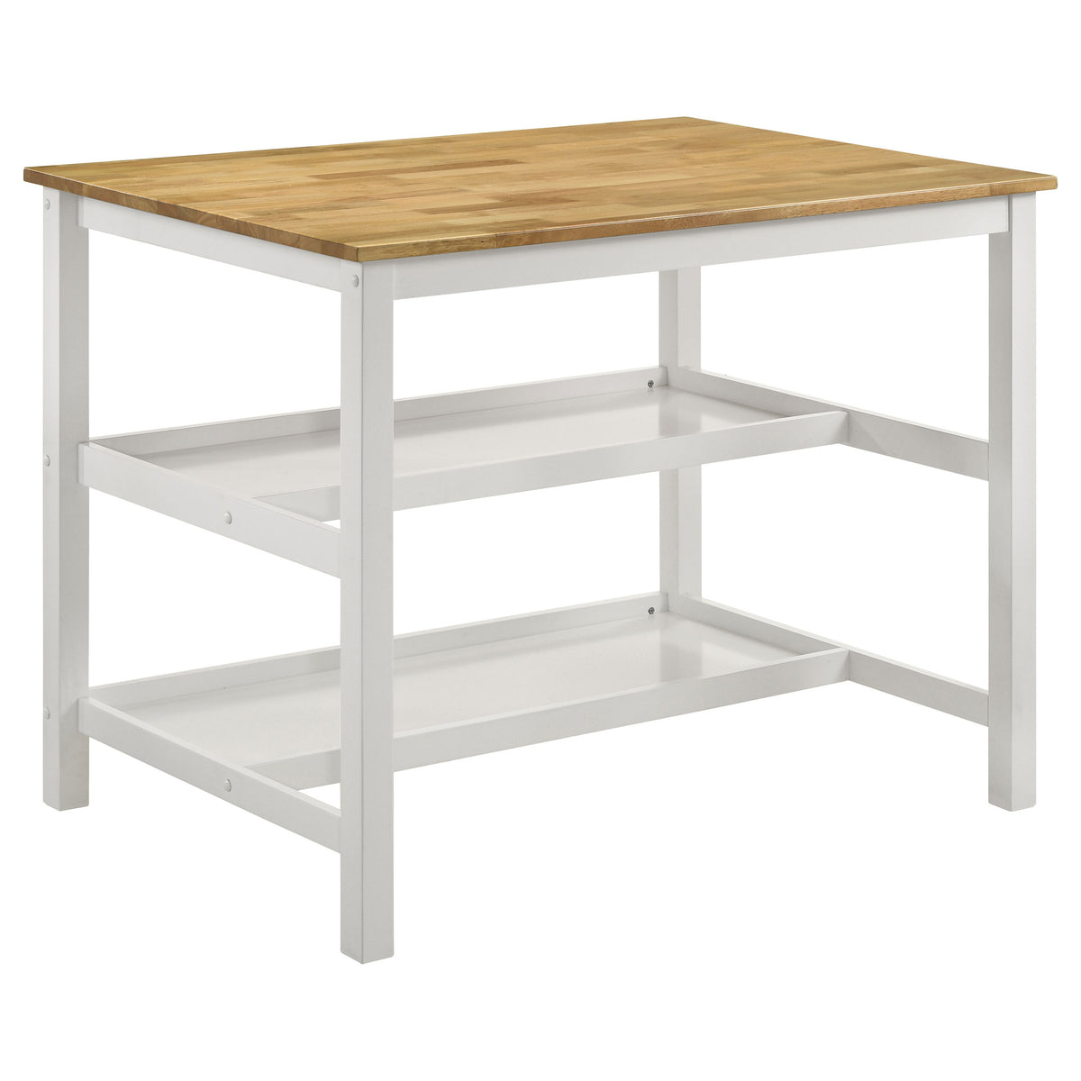 Coaster Hollis Kitchen Island Counter Height Table Brown and White Default Title