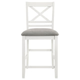 Coaster Hollis X-Back Counter Height Dining Chairs White and Grey (Set of 2) Default Title