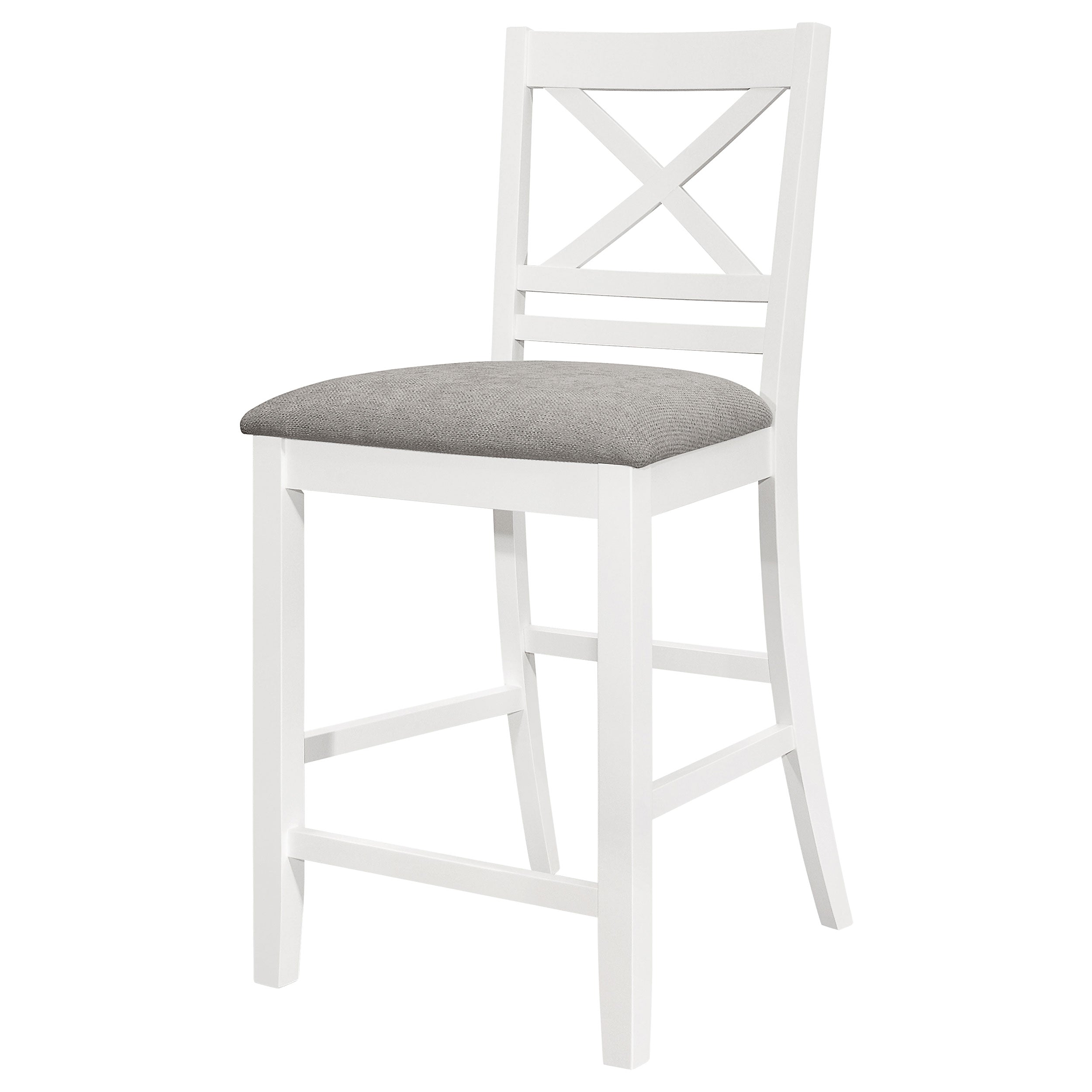 Coaster Hollis X-Back Counter Height Dining Chairs White and Grey (Set of 2) Default Title