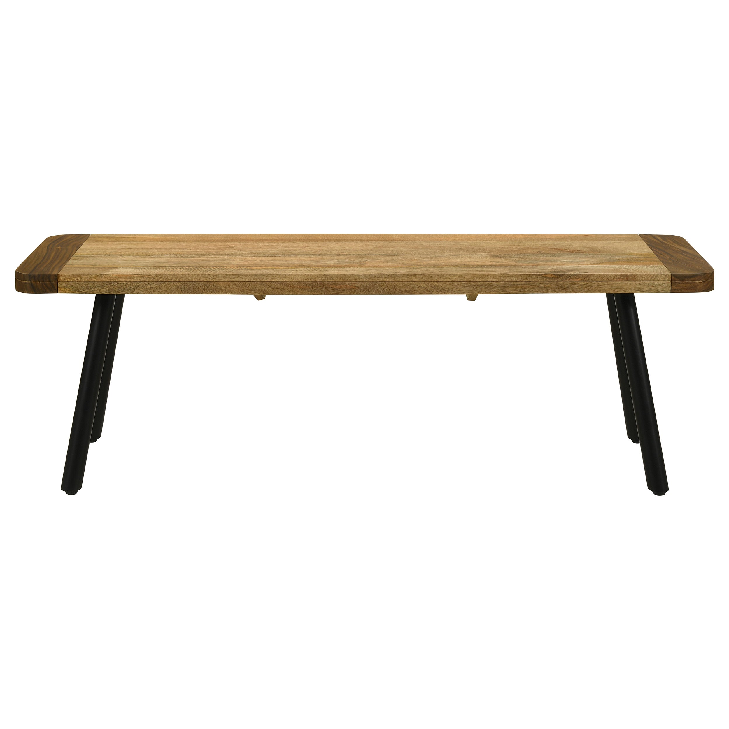 Coaster Maverick Rectangular Dining Bench Natural Mango and Black Default Title