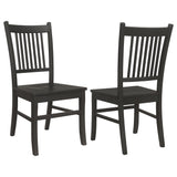 Coaster Marbrisa Slat Back Dining Side Chair Matte Black (Set of 2) Default Title