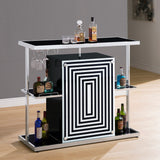 Coaster Zinnia 2-tier Bar Unit Glossy Black and White Default Title