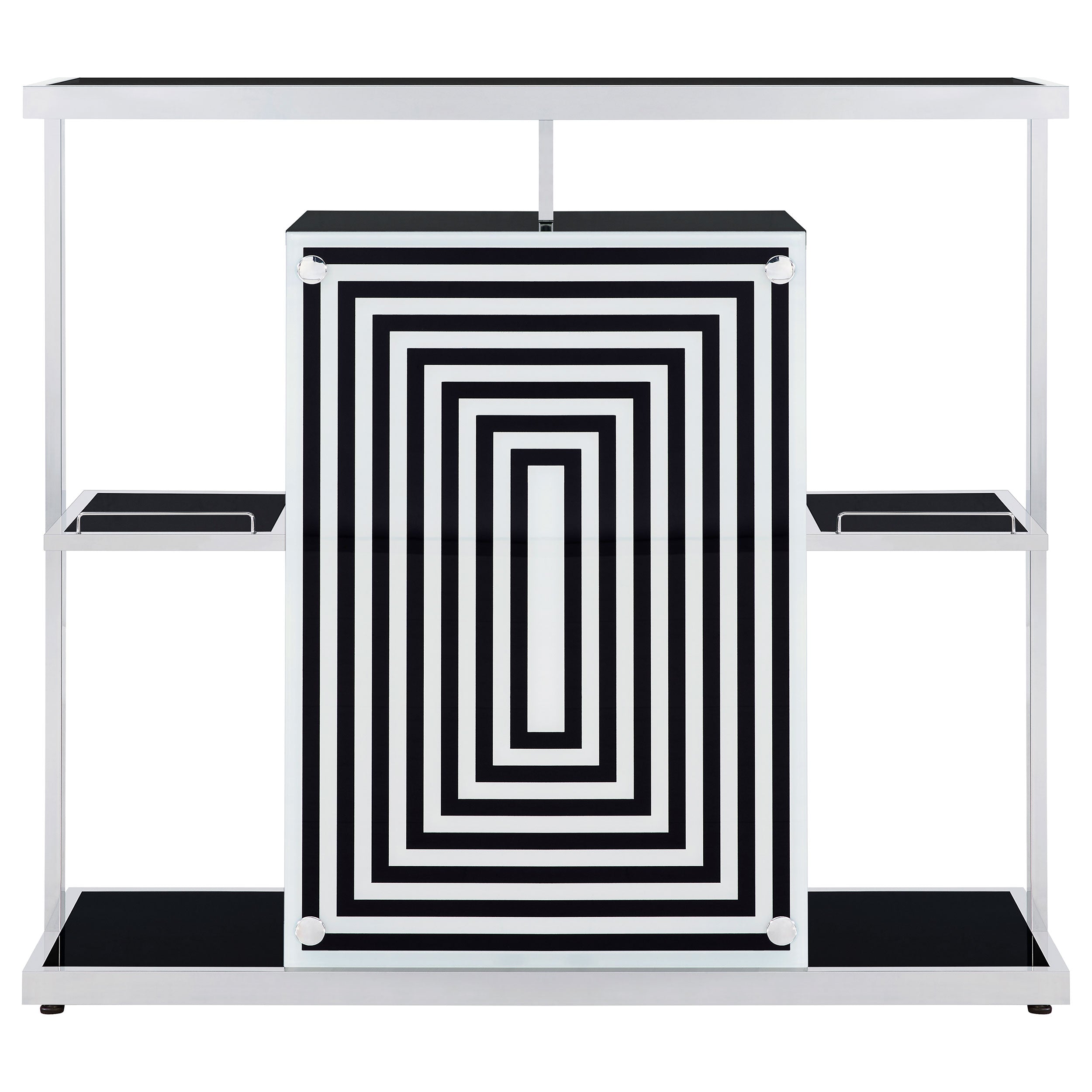 Coaster Zinnia 2-tier Bar Unit Glossy Black and White Default Title