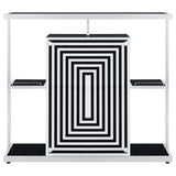 Coaster Zinnia 2-tier Bar Unit Glossy Black and White Default Title