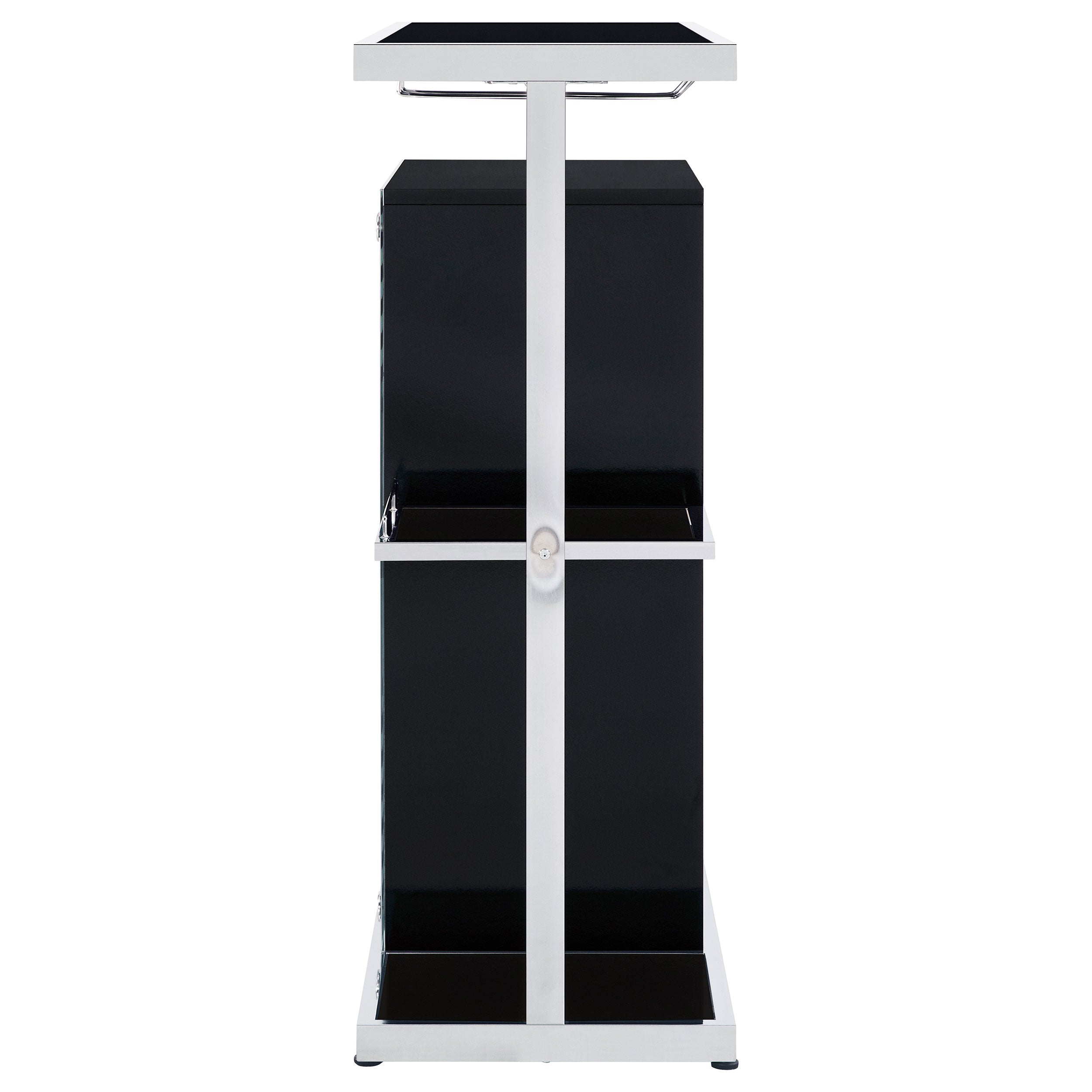 Coaster Zinnia 2-tier Bar Unit Glossy Black and White Default Title