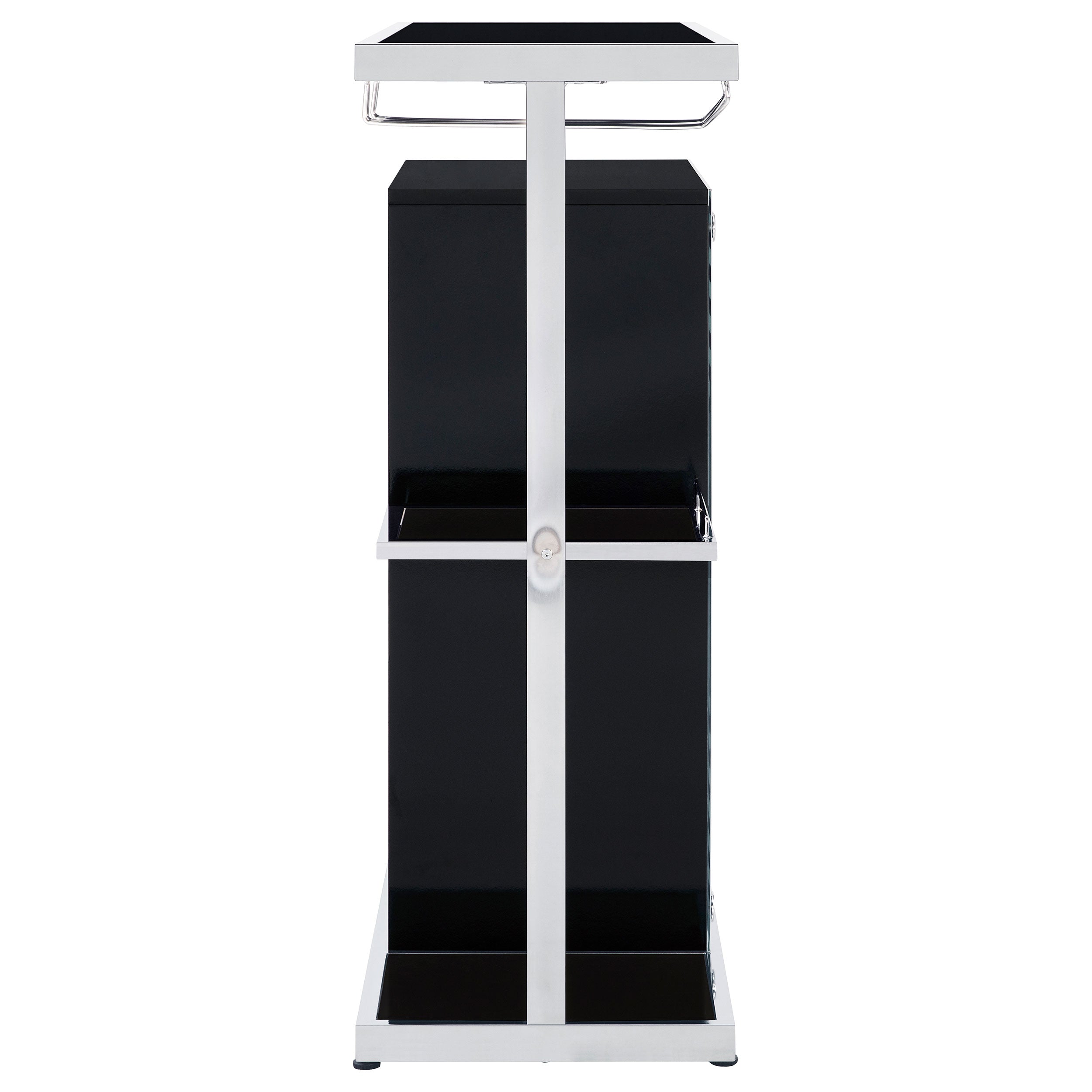 Coaster Zinnia 2-tier Bar Unit Glossy Black and White Default Title