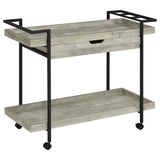 Coaster Ventura 2-tier Bar Cart with Storage Drawer Grey Driftwood Default Title