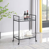 Coaster Curltis Serving Cart with Glass Shelves Clear and Black Default Title