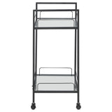 Coaster Curltis Serving Cart with Glass Shelves Clear and Black Default Title