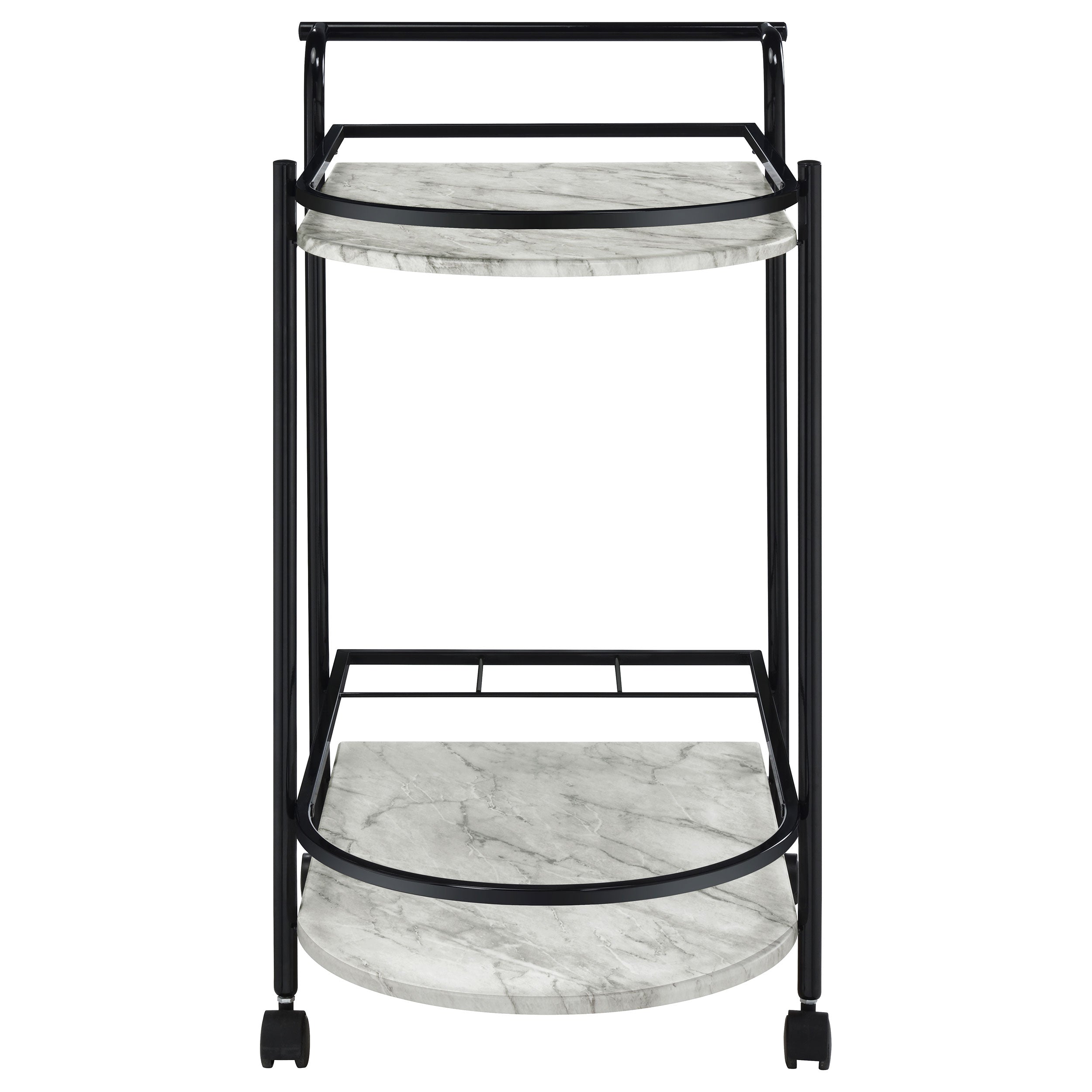 Coaster Desiree 2-tier Bar Cart with Casters Black Gold