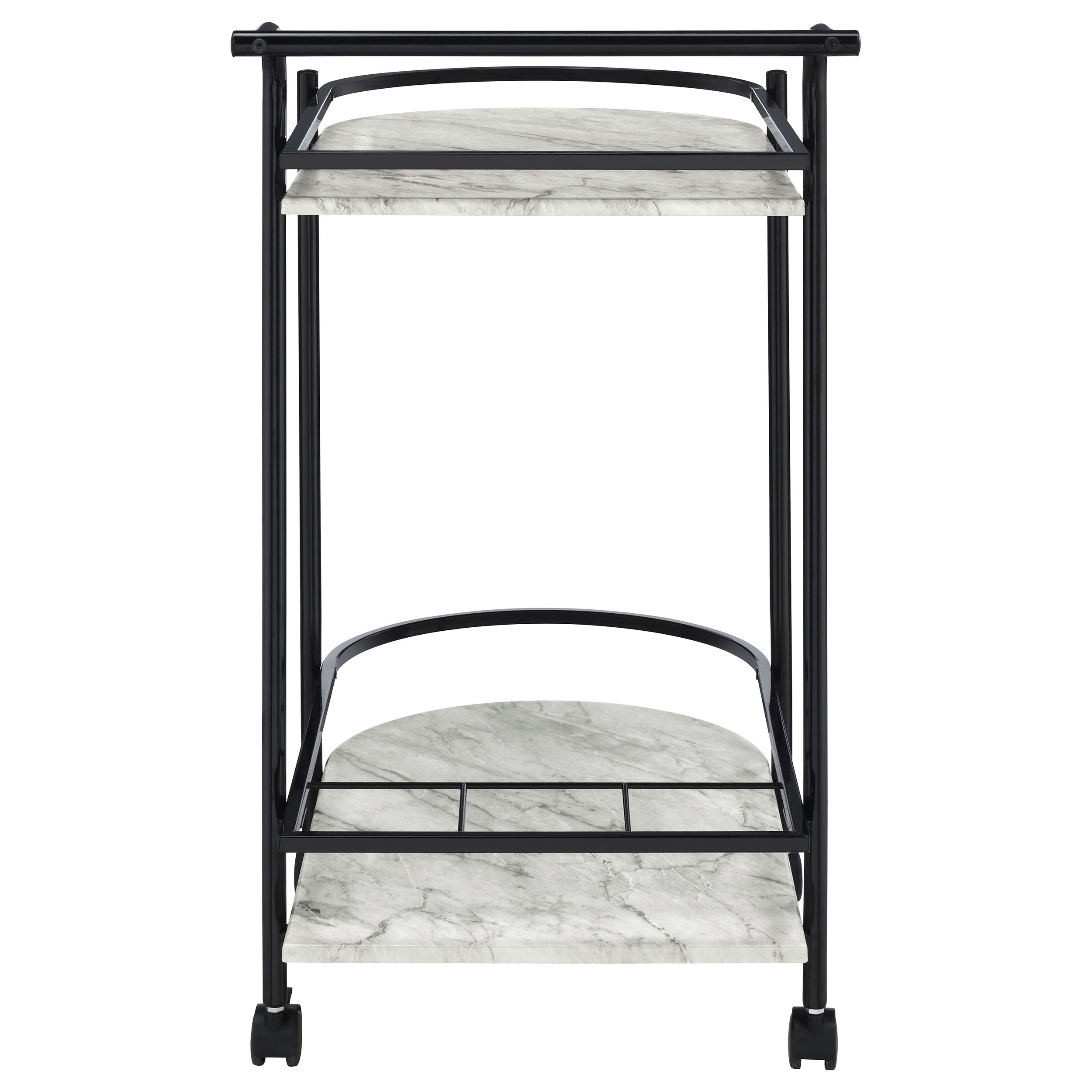 Coaster Desiree 2-tier Bar Cart with Casters Black Gold