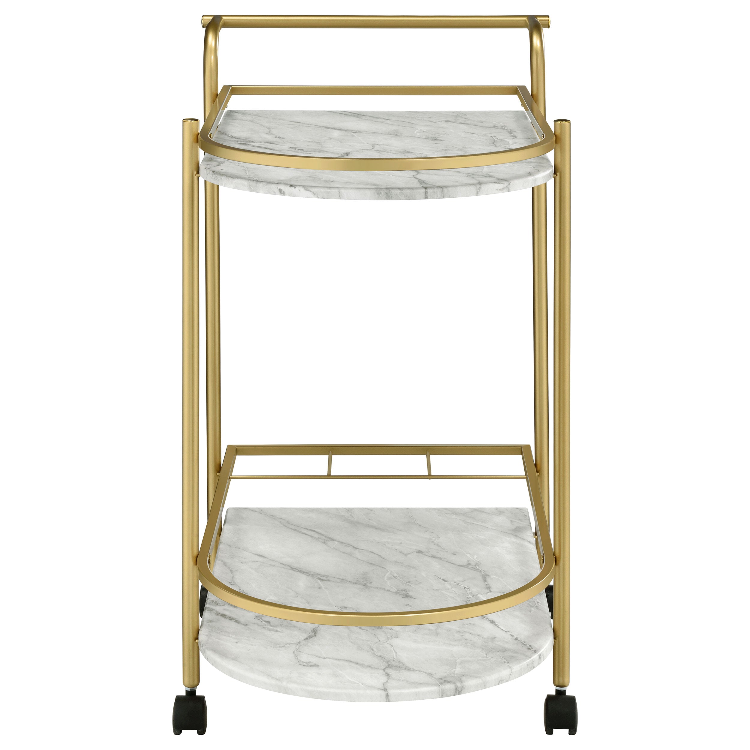 Coaster Desiree 2-tier Bar Cart with Casters Black Gold