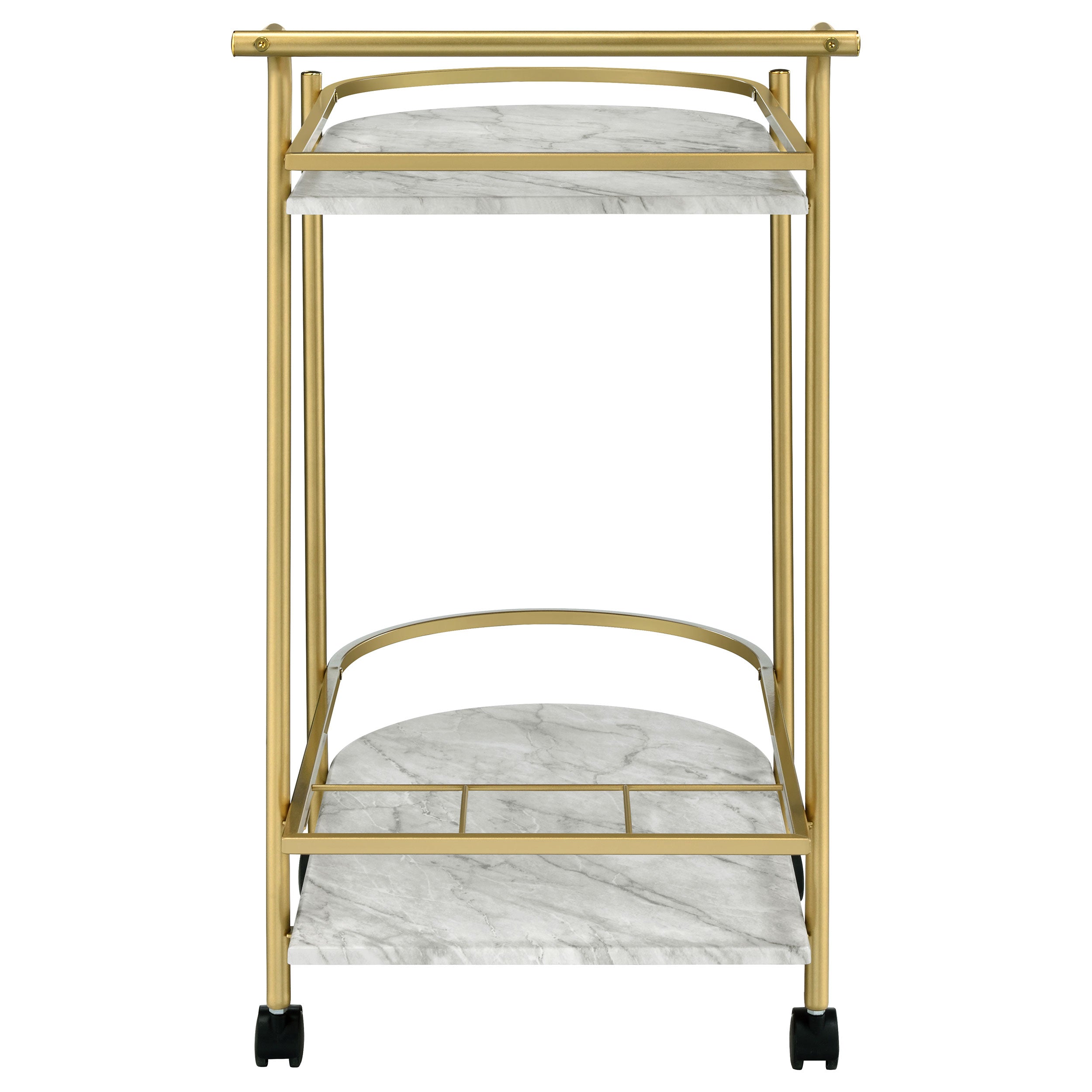 Coaster Desiree 2-tier Bar Cart with Casters Black Gold