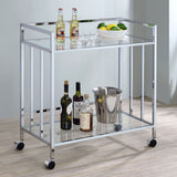 Coaster Cara Rectangular Glass Bar Cart Brass White