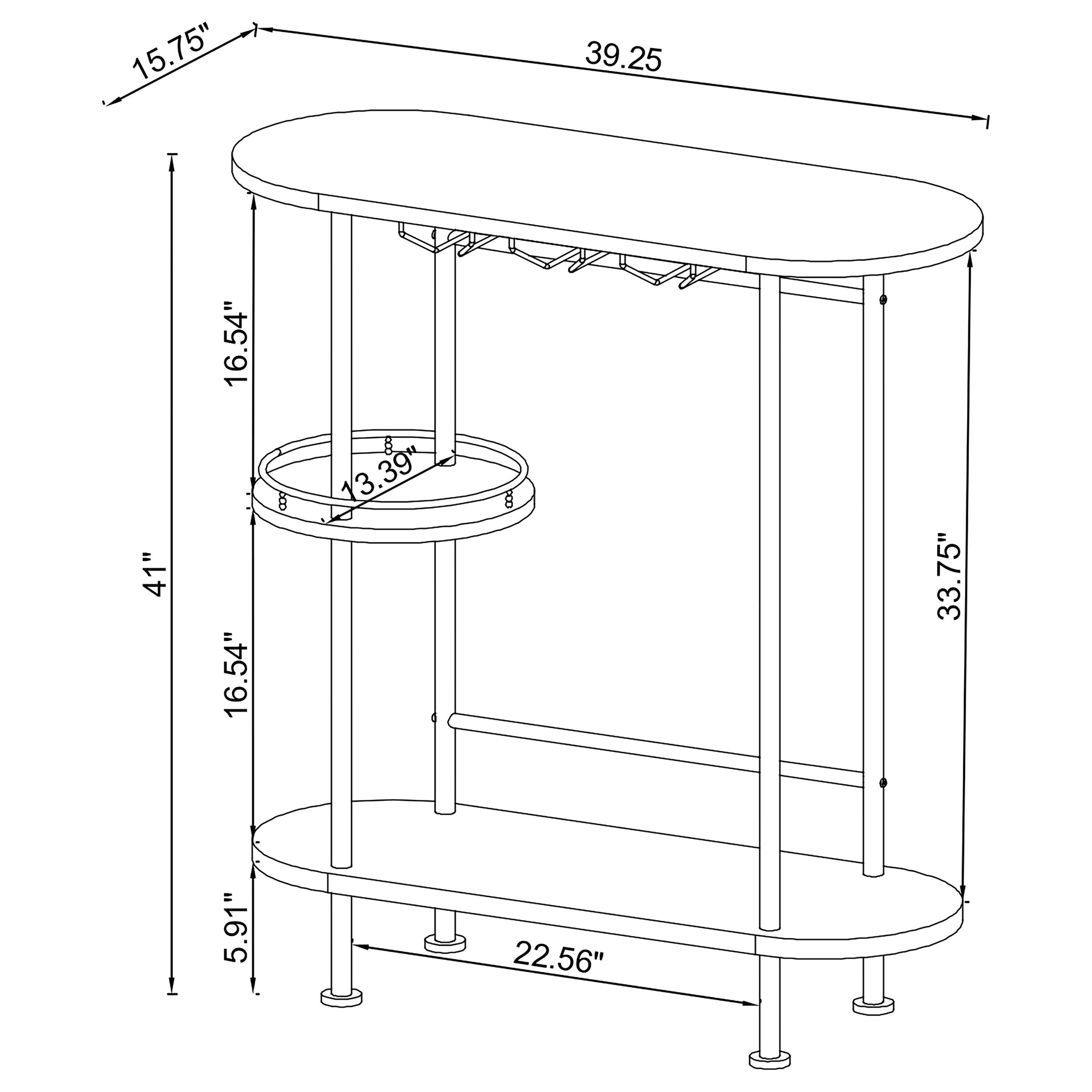 Coaster Ferguson 3-tier Bar Unit Black Nickel and Black Oak Glossy Black