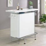 Coaster Acosta Rectangular Bar Unit with Footrest and Glass Side Panels White