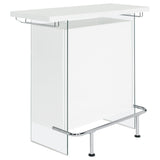 Coaster Acosta Rectangular Bar Unit with Footrest and Glass Side Panels White