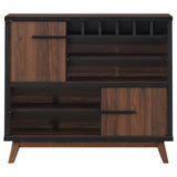 Coaster Ezekiel Wine Cabinet with 2 Sliding Doors Walnut and Black Default Title