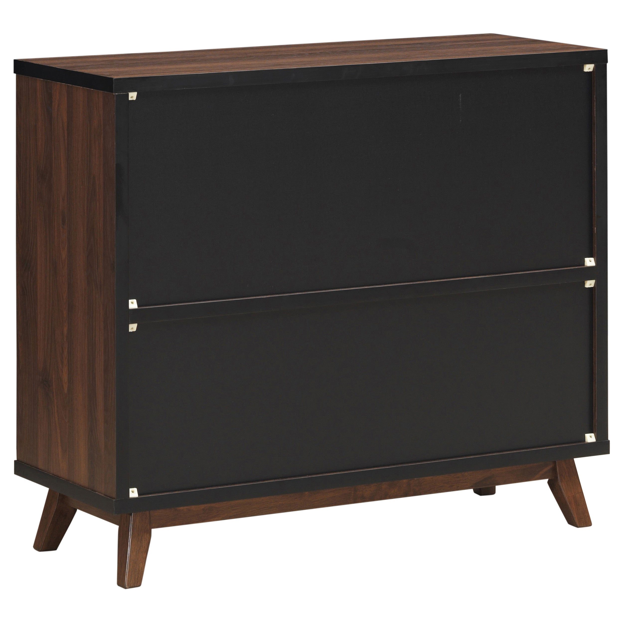 Coaster Ezekiel Wine Cabinet with 2 Sliding Doors Walnut and Black Default Title