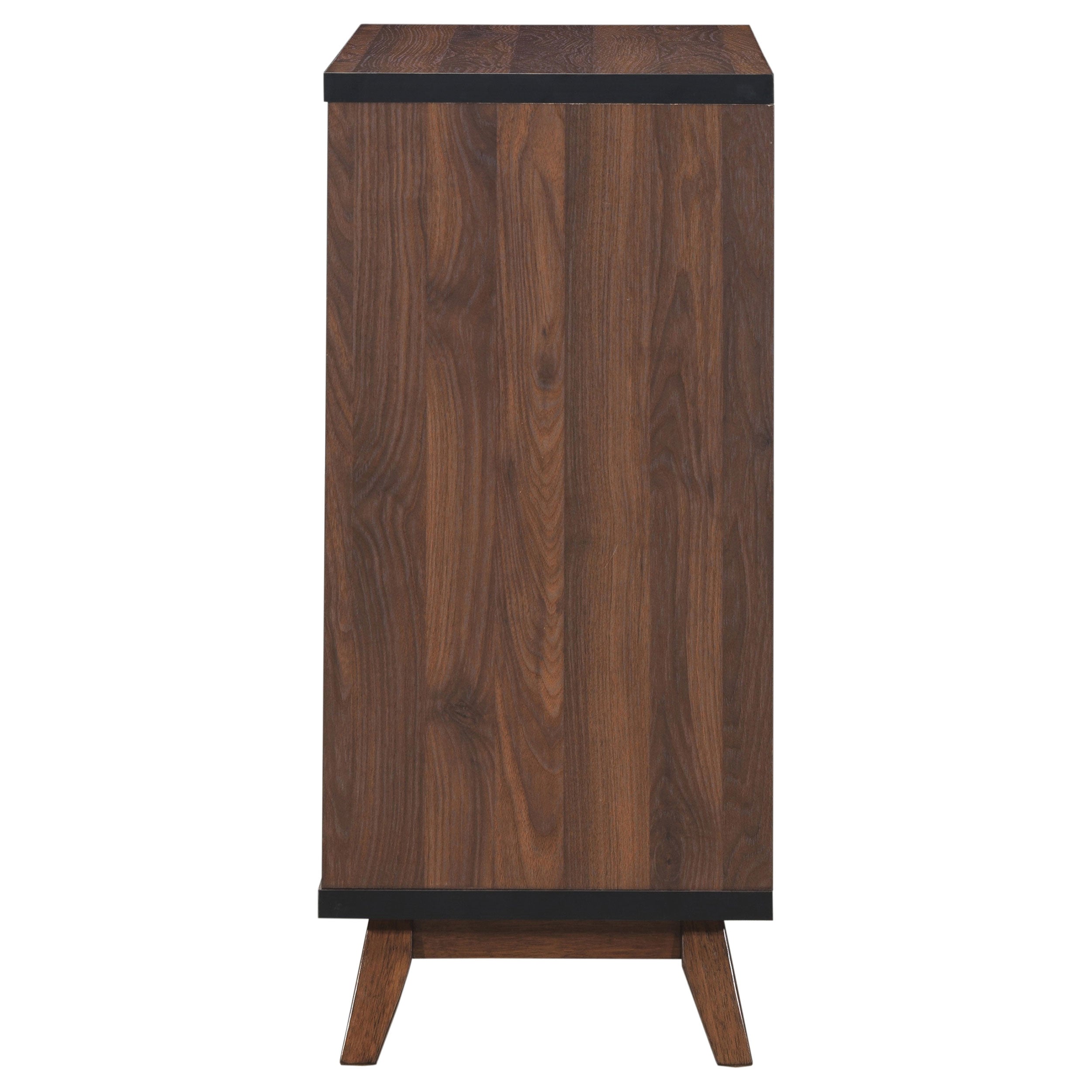 Coaster Ezekiel Wine Cabinet with 2 Sliding Doors Walnut and Black Default Title