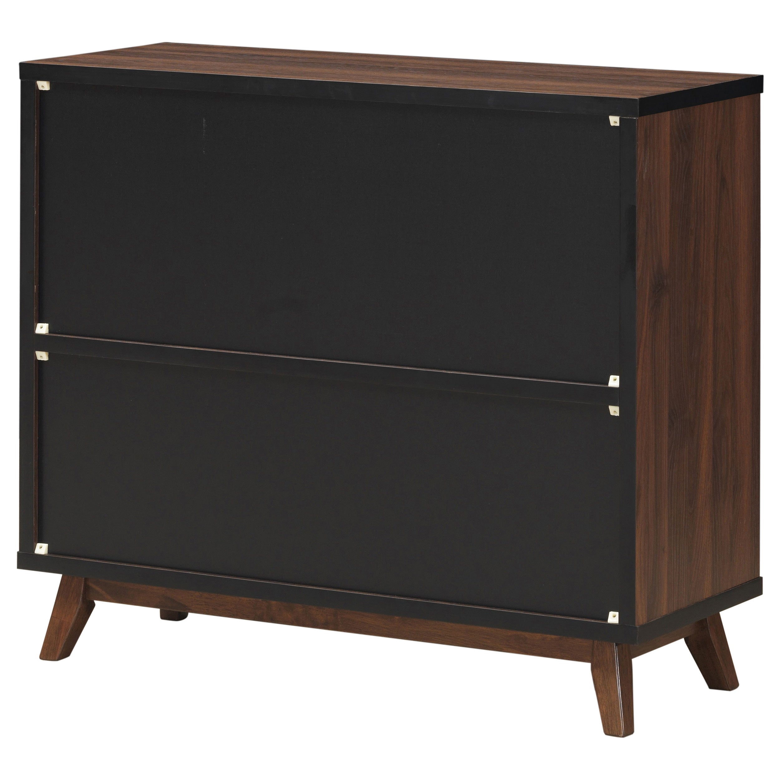 Coaster Ezekiel Wine Cabinet with 2 Sliding Doors Walnut and Black Default Title