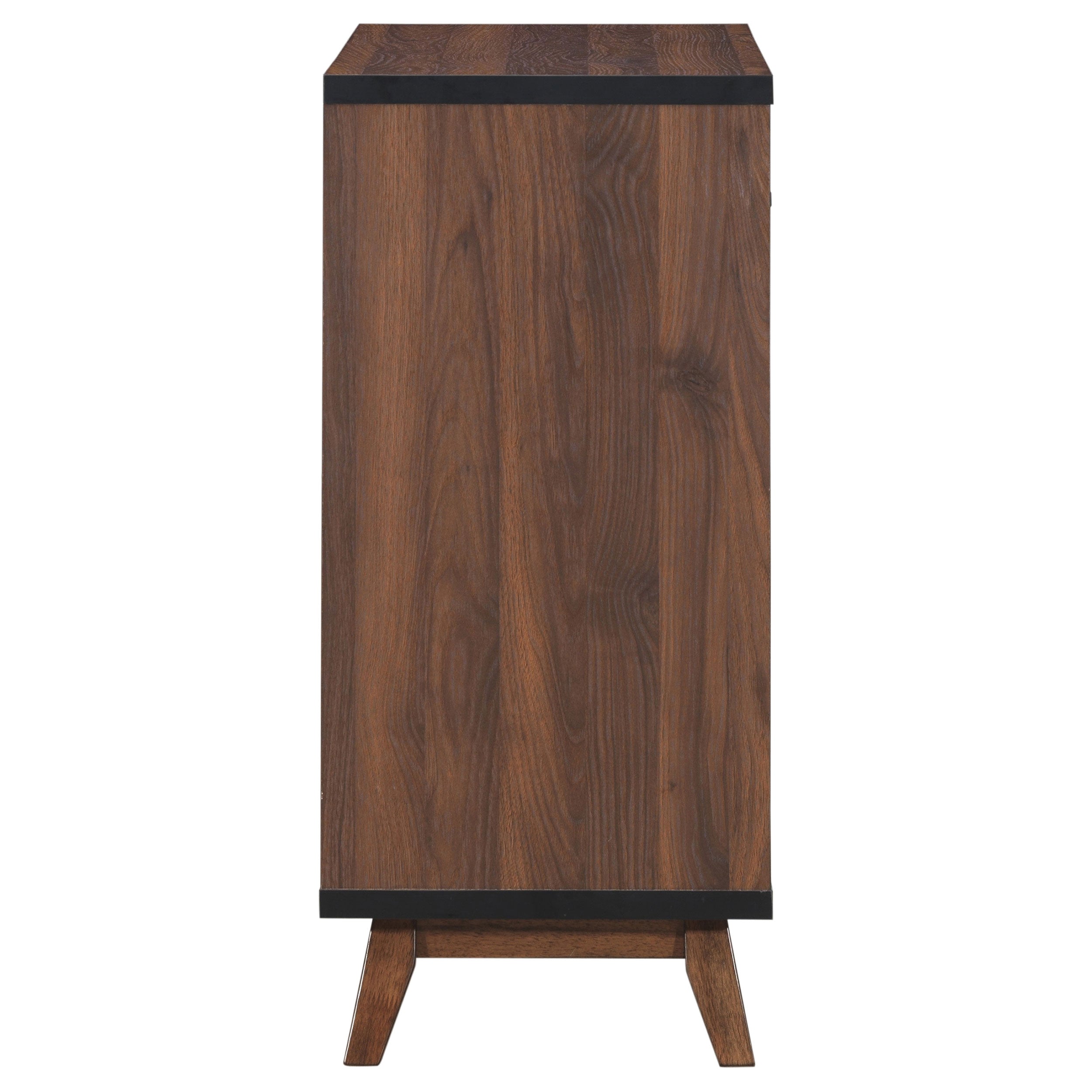 Coaster Ezekiel Wine Cabinet with 2 Sliding Doors Walnut and Black Default Title