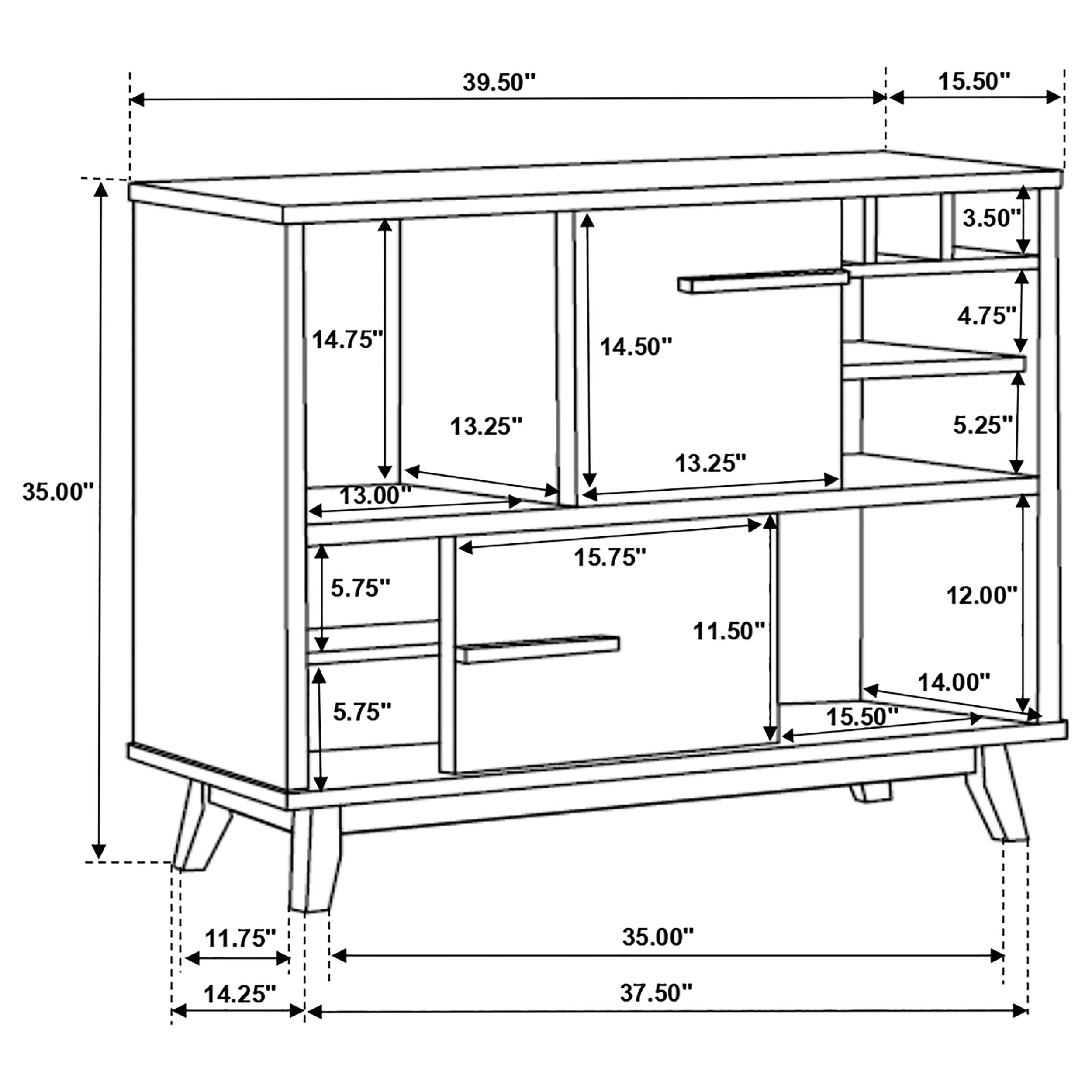 Coaster Ezekiel Wine Cabinet with 2 Sliding Doors Walnut and Black Default Title