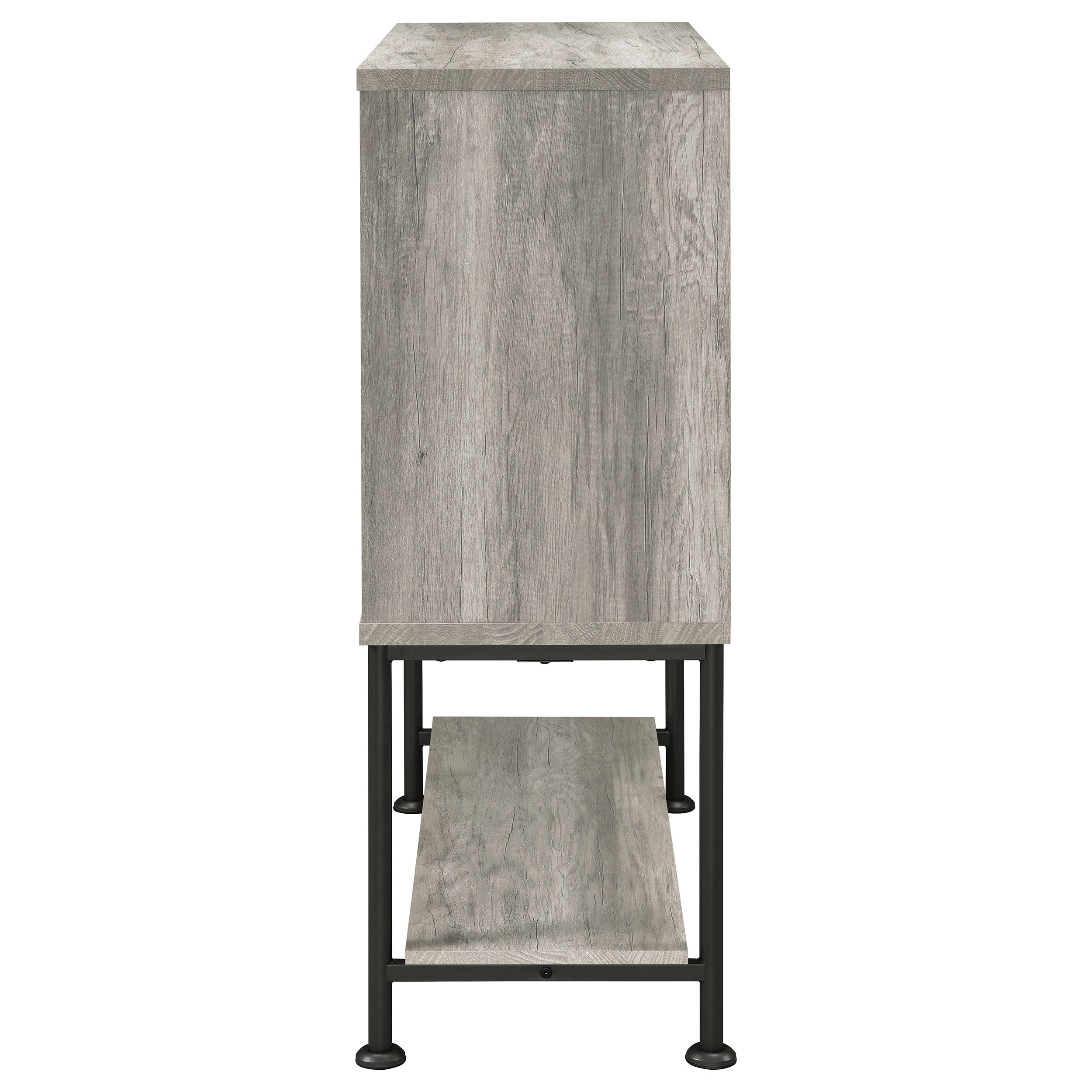 Coaster Claremont Sliding Door Bar Cabinet with Lower Shelf Grey Driftwood Default Title