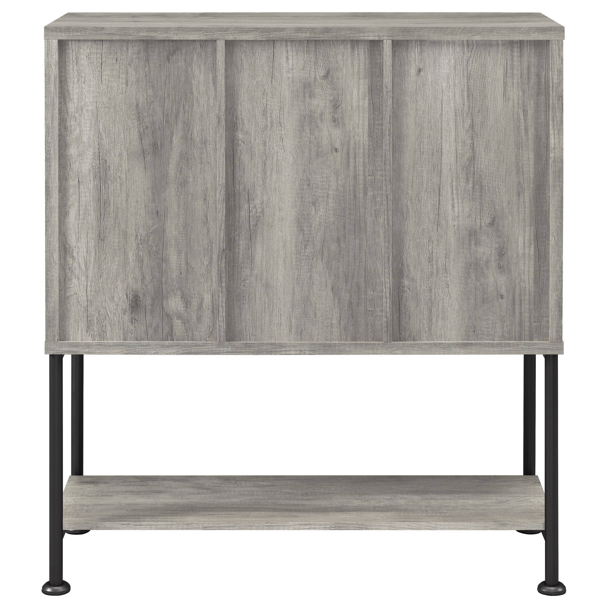 Coaster Claremont Sliding Door Bar Cabinet with Lower Shelf Grey Driftwood Default Title