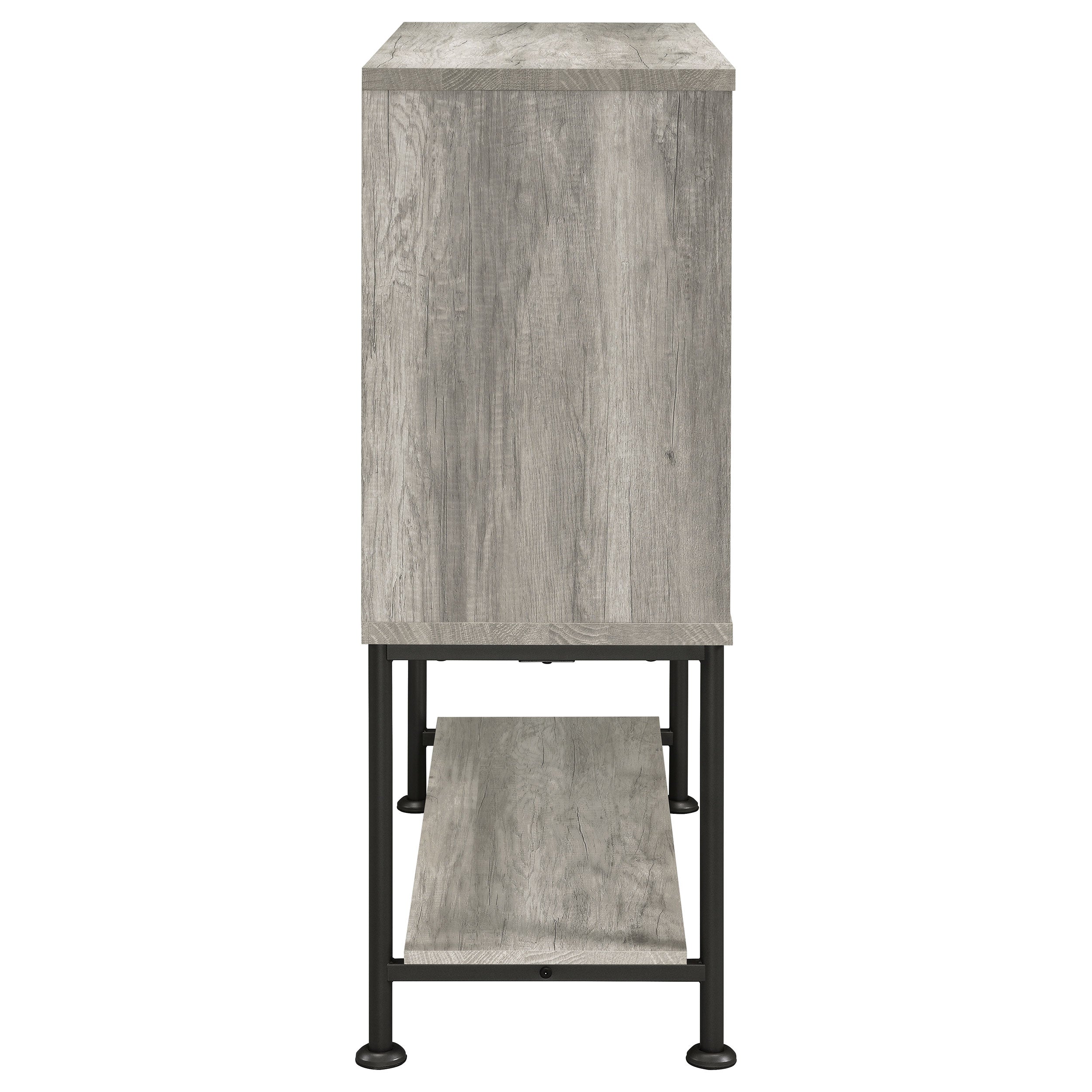 Coaster Claremont Sliding Door Bar Cabinet with Lower Shelf Grey Driftwood Default Title