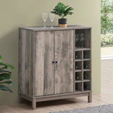 Coaster Cheyenne 2-door Wine Cabinet with Stemware Rack Weathered Acacia Default Title