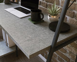 North Avenue  Computer Desk with Hutch in Faux Concrete