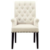 Coaster Alana Tufted Back Upholstered Arm Chair Beige Default Title