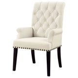 Coaster Alana Tufted Back Upholstered Arm Chair Beige Default Title