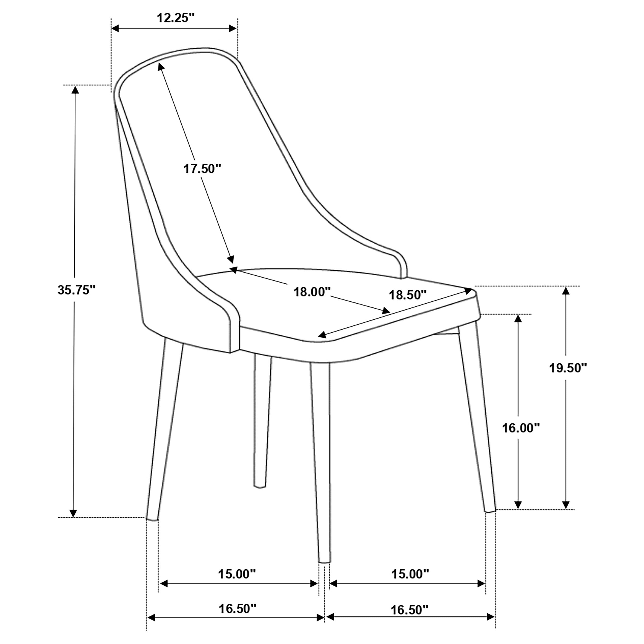 Coaster Gabrielle Upholstered Solid Back Dining Side Chair Grey and Black (Set of 2) Default Title