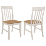 Coaster Kirby Slat Back Side Chair (Set of 2) Natural and Rustic Off White Default Title