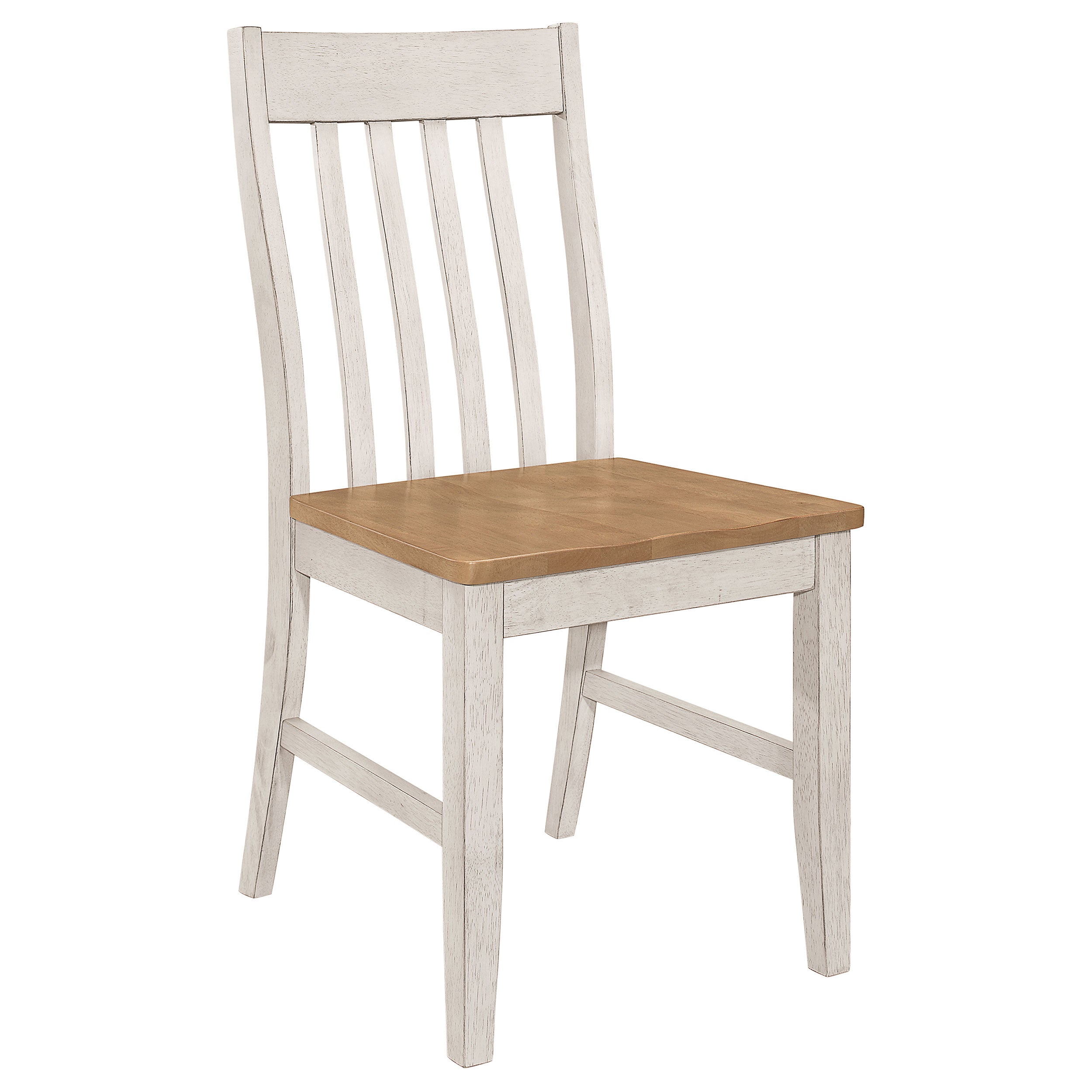 Coaster Kirby Slat Back Side Chair (Set of 2) Natural and Rustic Off White Default Title